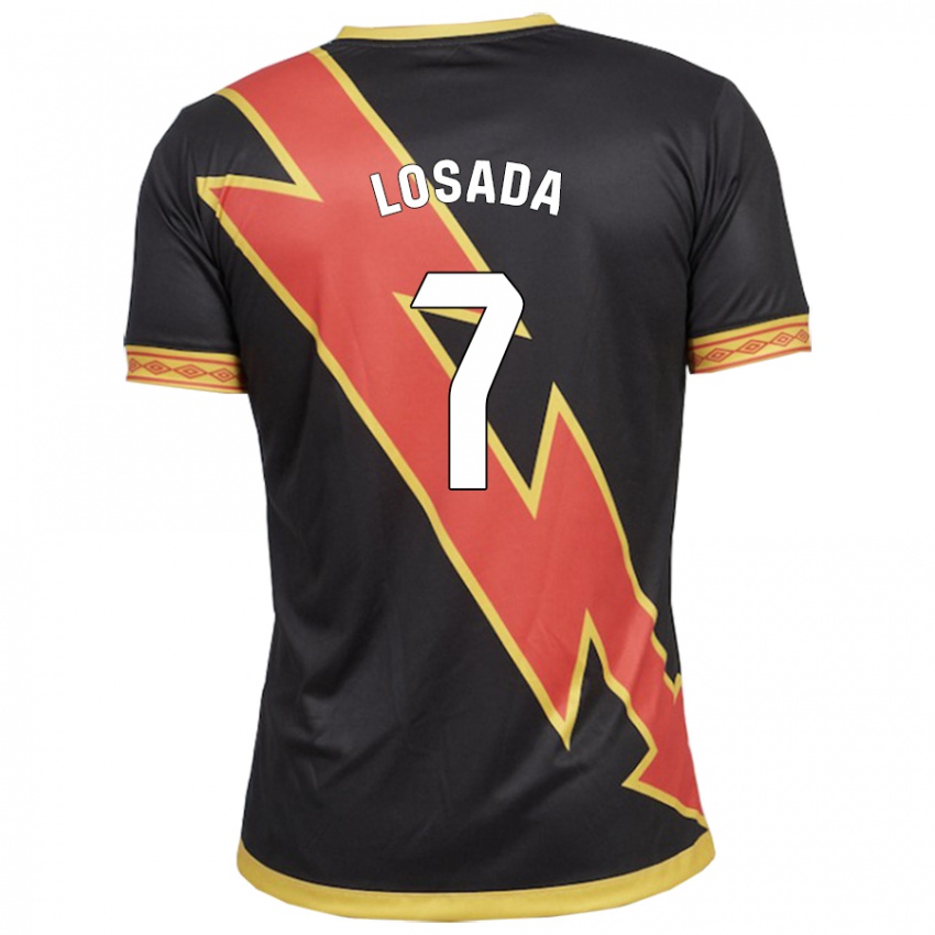 Kinder Juan Losada #7 Schwarz Auswärtstrikot Trikot 2023/24 T-Shirt