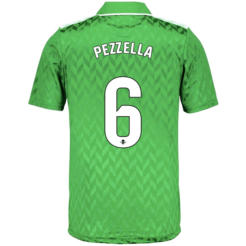 Kinder Germán Pezzella #6 Grün Auswärtstrikot Trikot 2023/24 T-Shirt