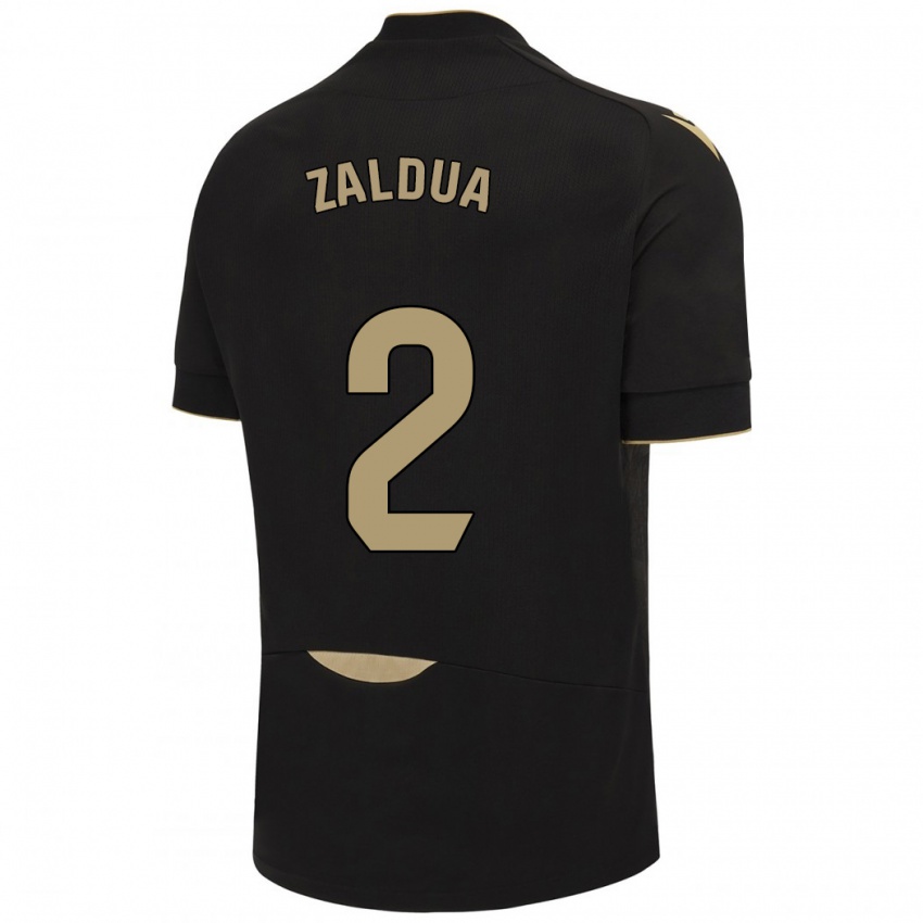 Kinder Joseba Zaldua #2 Schwarz Auswärtstrikot Trikot 2023/24 T-Shirt