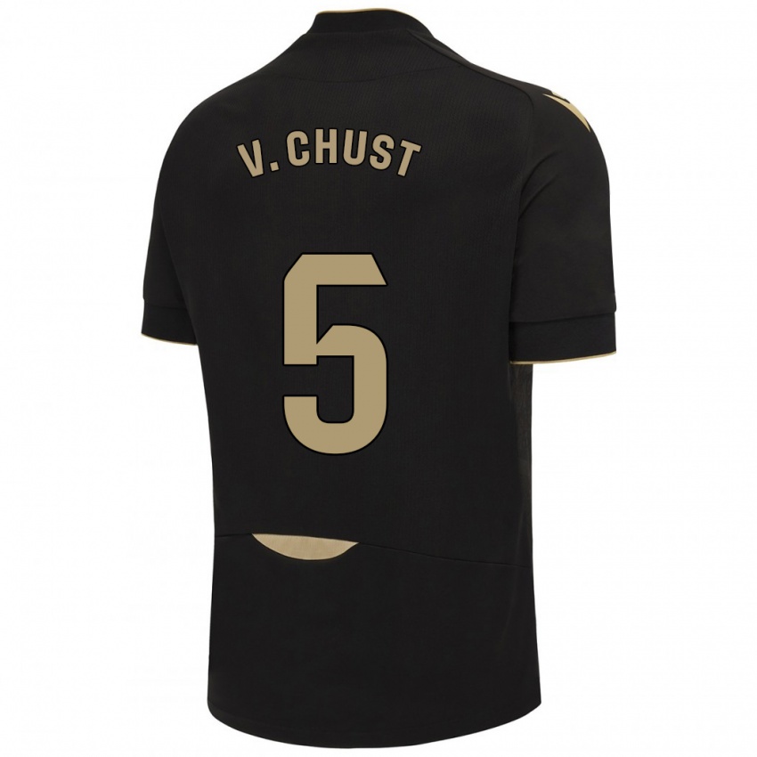 Kinder Victor Chust #5 Schwarz Auswärtstrikot Trikot 2023/24 T-Shirt