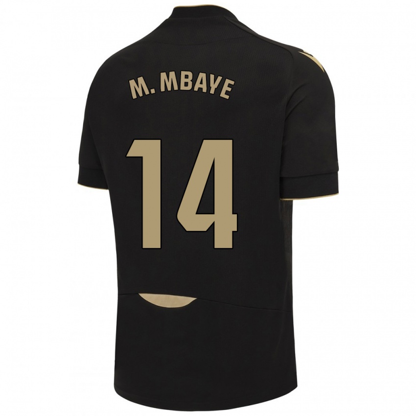 Kinder Momo Mbaye #14 Schwarz Auswärtstrikot Trikot 2023/24 T-Shirt