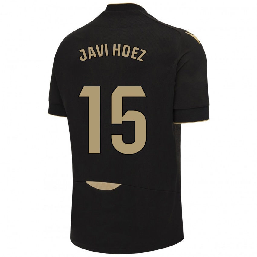 Kinder Javi Hernández #15 Schwarz Auswärtstrikot Trikot 2023/24 T-Shirt