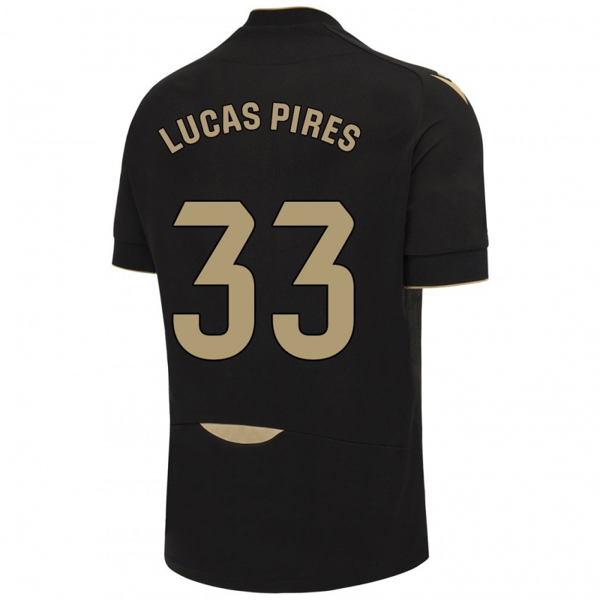 Kinder Lucas Pires #33 Schwarz Auswärtstrikot Trikot 2023/24 T-Shirt