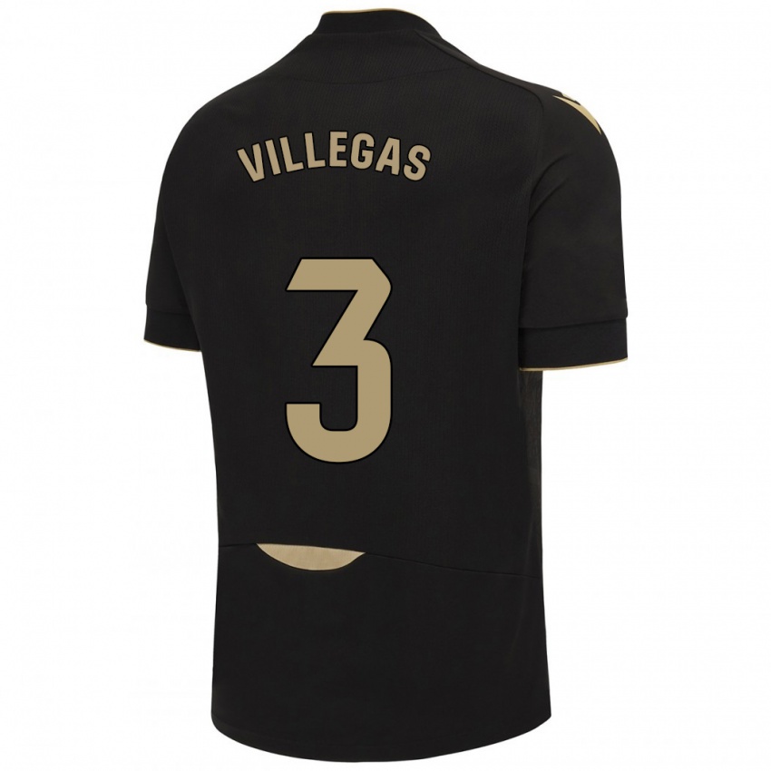 Kinder Virginia Villegas Rico #3 Schwarz Auswärtstrikot Trikot 2023/24 T-Shirt