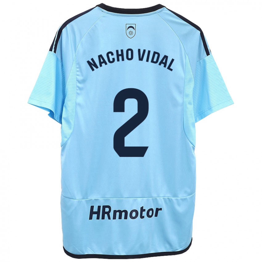 Kinder Nacho Vidal #2 Blau Auswärtstrikot Trikot 2023/24 T-Shirt