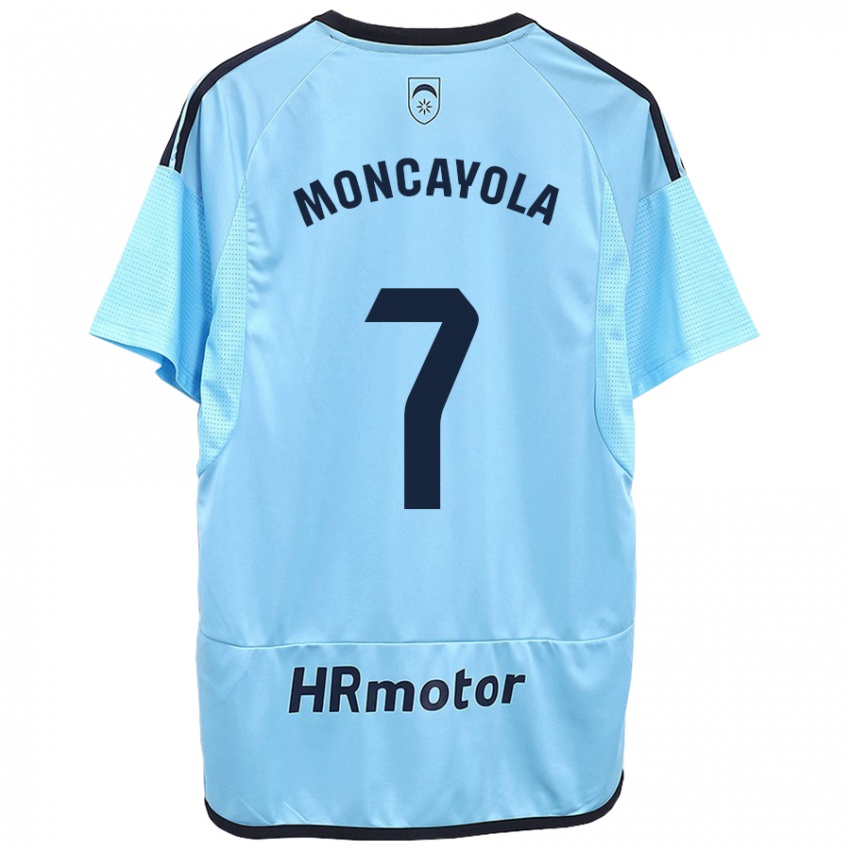 Kinder Jon Moncayola #7 Blau Auswärtstrikot Trikot 2023/24 T-Shirt