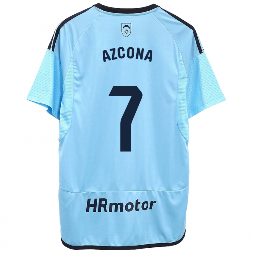 Kinder Rubén Azcona #7 Blau Auswärtstrikot Trikot 2023/24 T-Shirt