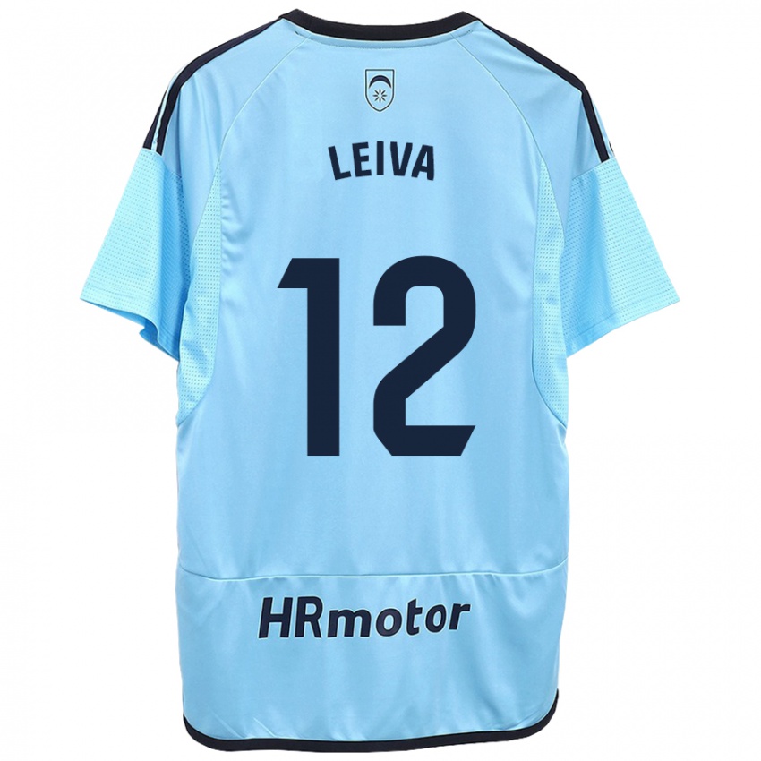 Kinder Álvaro Leiva #12 Blau Auswärtstrikot Trikot 2023/24 T-Shirt