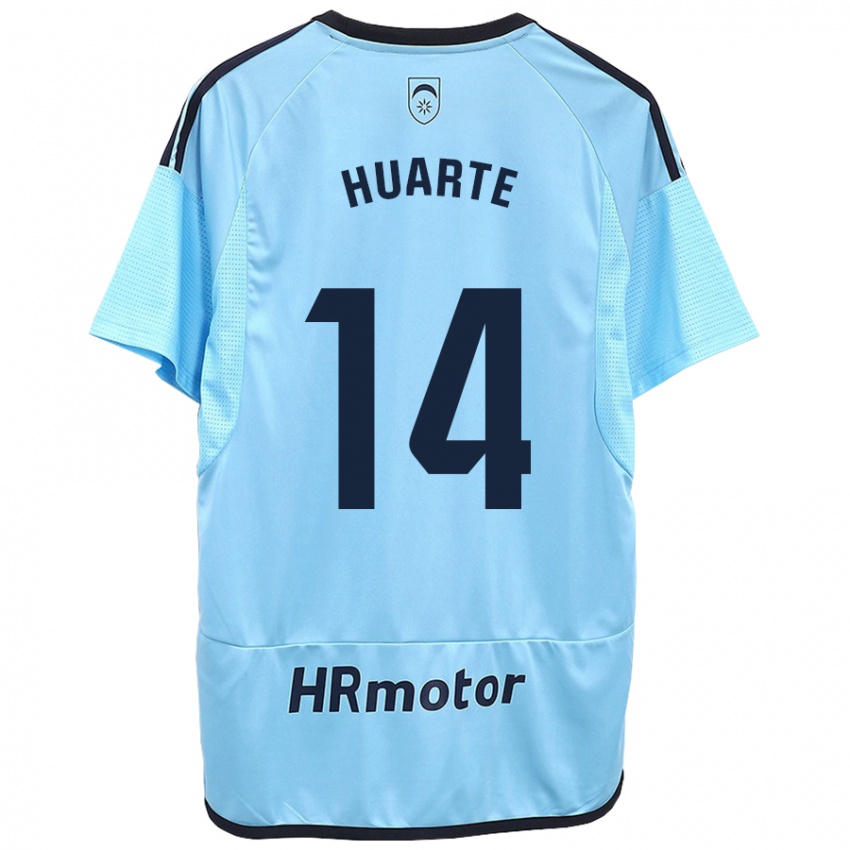 Kinder Xabi Huarte #14 Blau Auswärtstrikot Trikot 2023/24 T-Shirt