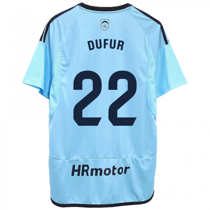 Kinder Ander Dufur #22 Blau Auswärtstrikot Trikot 2023/24 T-Shirt