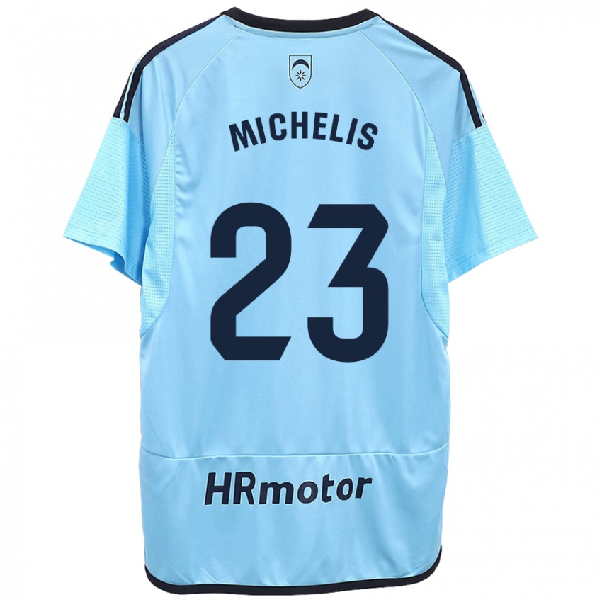 Kinder Nikolaos Michelis #23 Blau Auswärtstrikot Trikot 2023/24 T-Shirt