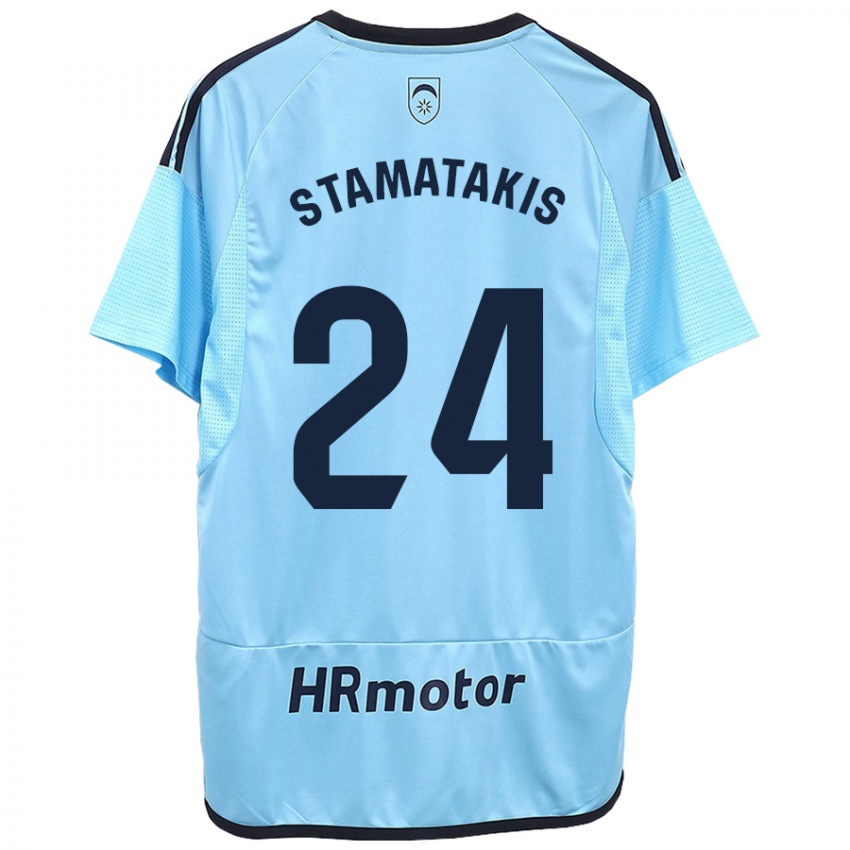 Kinder Dimitrios Stamatakis #24 Blau Auswärtstrikot Trikot 2023/24 T-Shirt