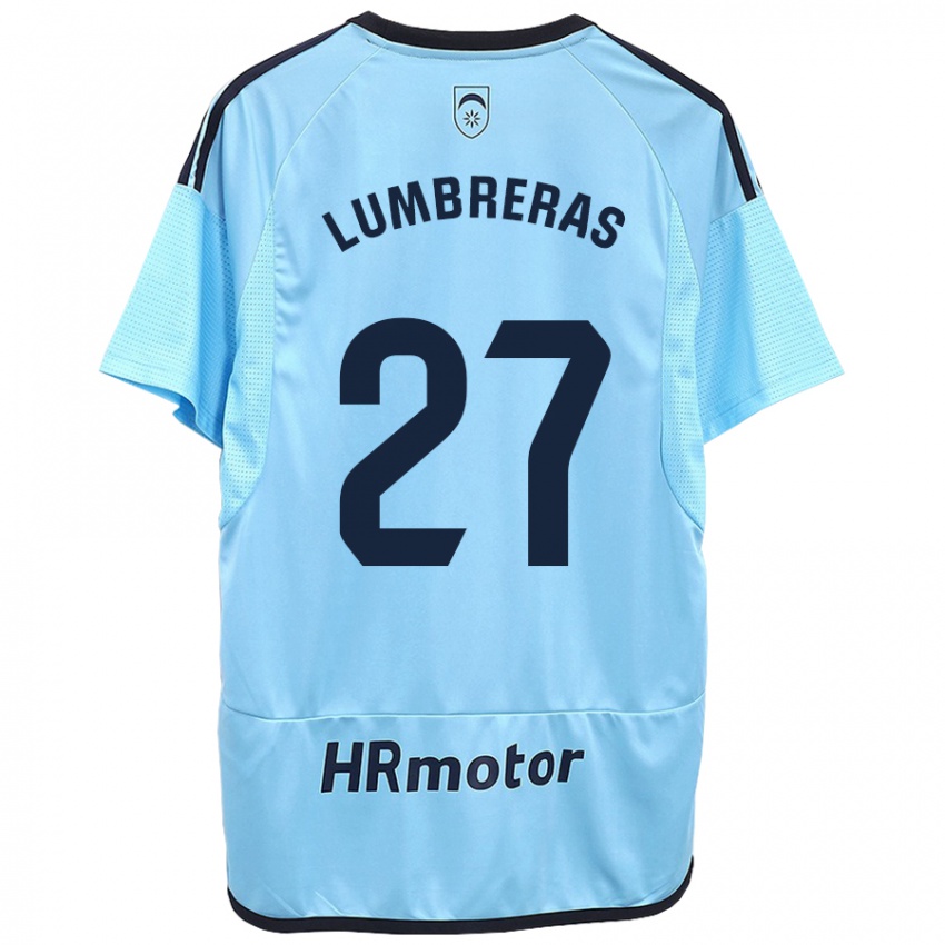 Kinder Carlos Lumbreras #27 Blau Auswärtstrikot Trikot 2023/24 T-Shirt