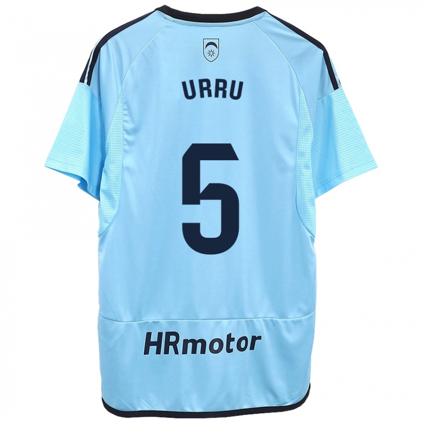 Kinder Irati Urruzola Bermúdez #5 Blau Auswärtstrikot Trikot 2023/24 T-Shirt