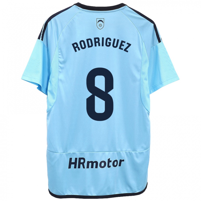 Kinder Vanessa Rodríguez Iribarren #8 Blau Auswärtstrikot Trikot 2023/24 T-Shirt