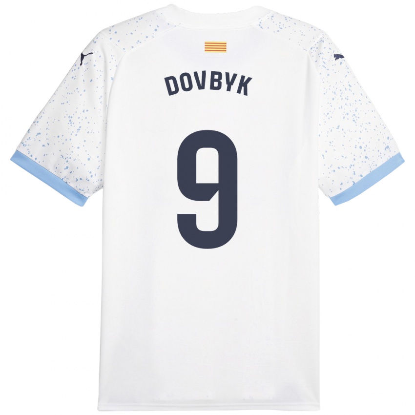 Kinder Artem Dovbyk #9 Weiß Auswärtstrikot Trikot 2023/24 T-Shirt