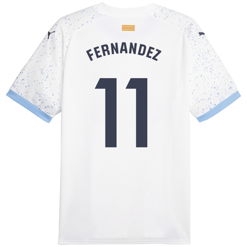 Kinder Valery Fernández #11 Weiß Auswärtstrikot Trikot 2023/24 T-Shirt