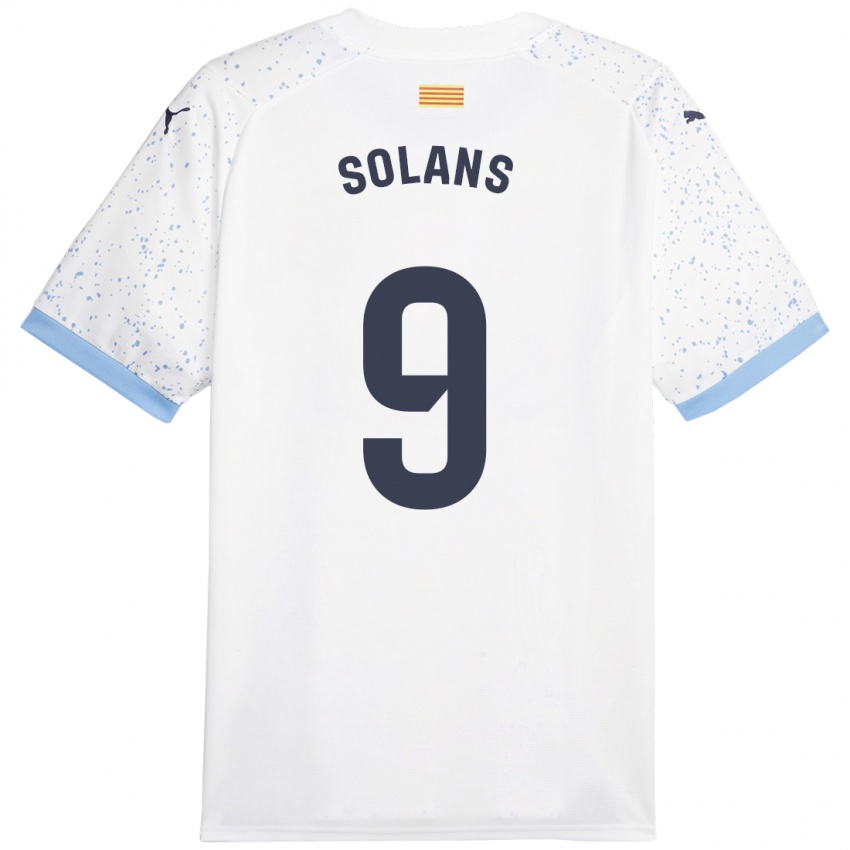 Kinder Sergi Solans #9 Weiß Auswärtstrikot Trikot 2023/24 T-Shirt