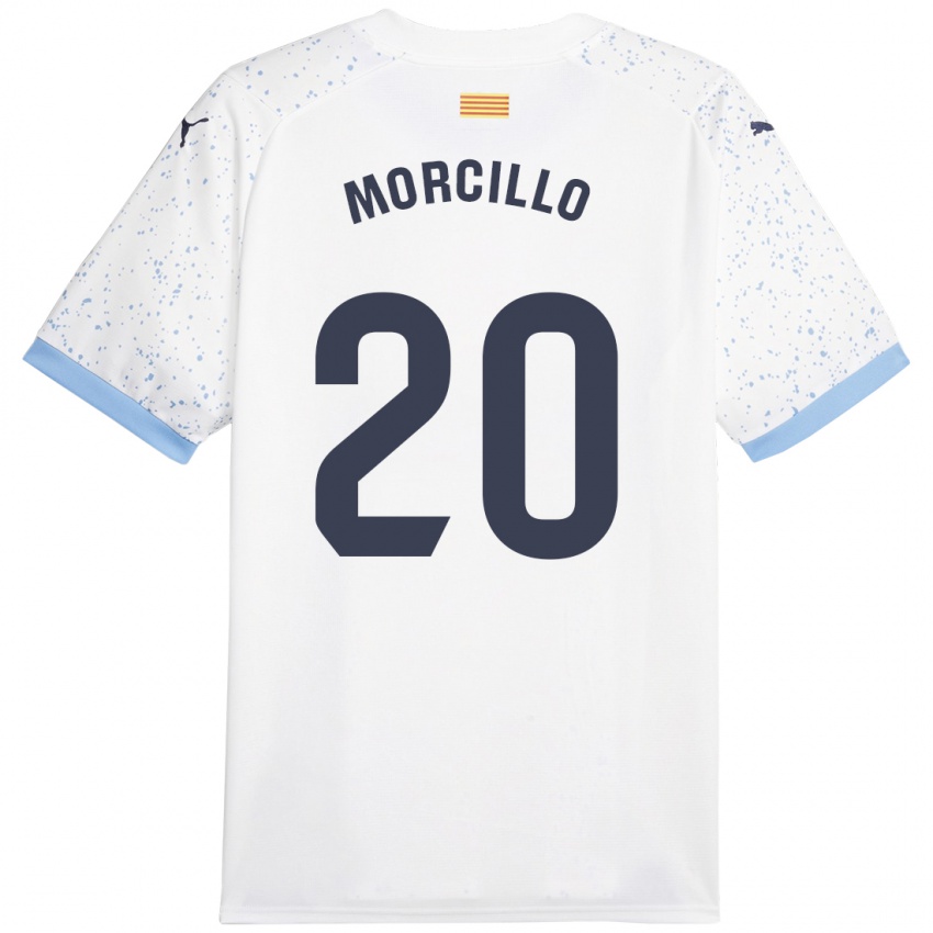 Kinder Luis Morcillo #20 Weiß Auswärtstrikot Trikot 2023/24 T-Shirt