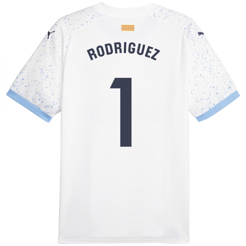 Kinder Maria Rodríguez #1 Weiß Auswärtstrikot Trikot 2023/24 T-Shirt