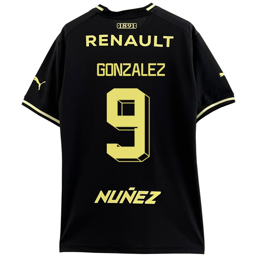 Kinder Franco González #9 Schwarz Auswärtstrikot Trikot 2023/24 T-Shirt