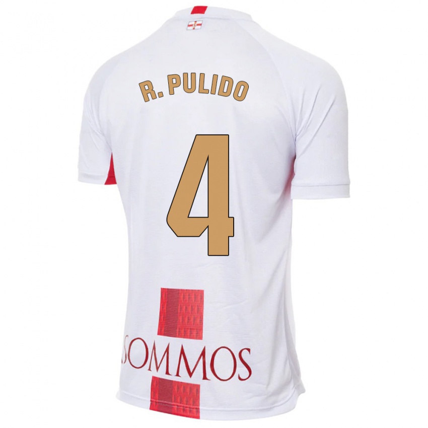 Kinder Rubén Pulido #4 Weiß Auswärtstrikot Trikot 2023/24 T-Shirt