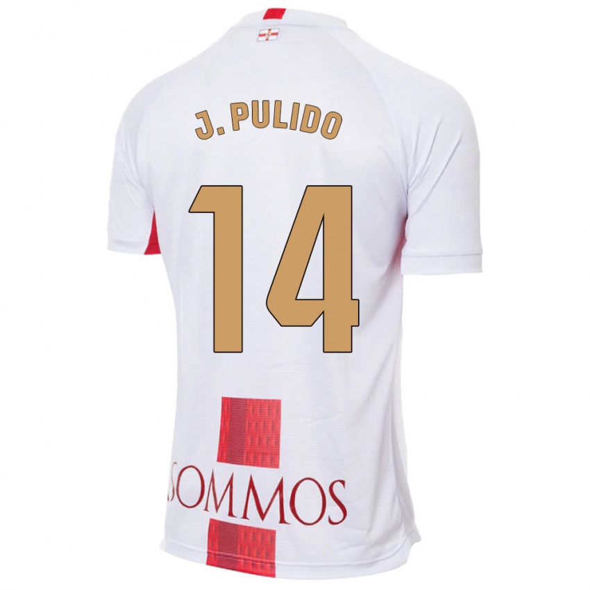 Kinder Jorge Pulido #14 Weiß Auswärtstrikot Trikot 2023/24 T-Shirt