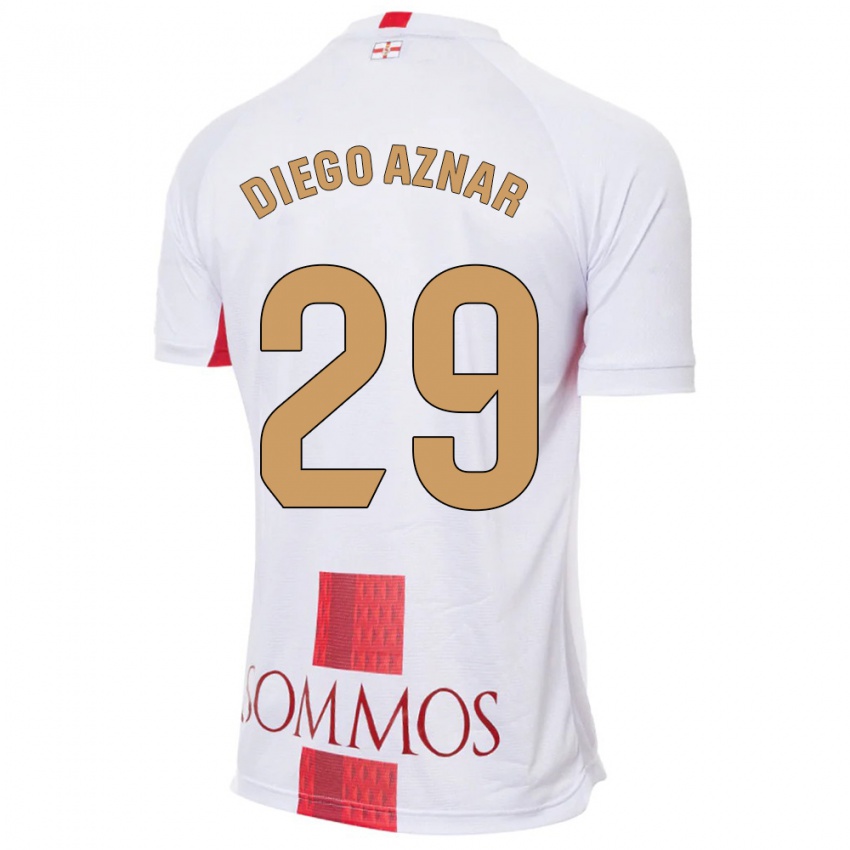 Kinder Diego Aznar #29 Weiß Auswärtstrikot Trikot 2023/24 T-Shirt