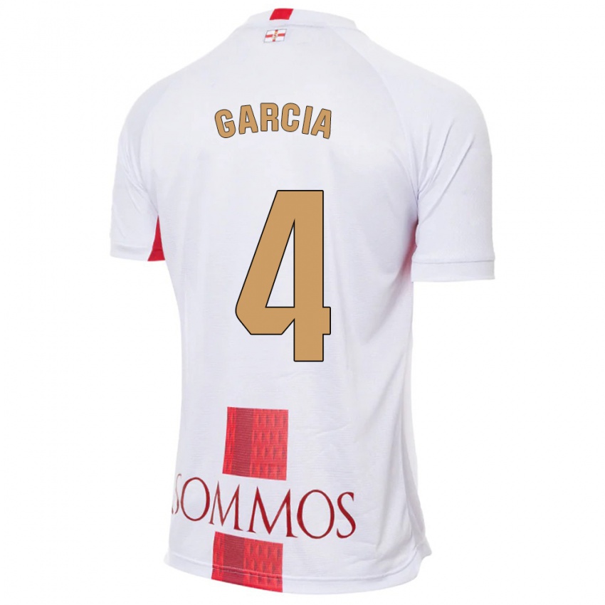 Kinder Nacho García #4 Weiß Auswärtstrikot Trikot 2023/24 T-Shirt