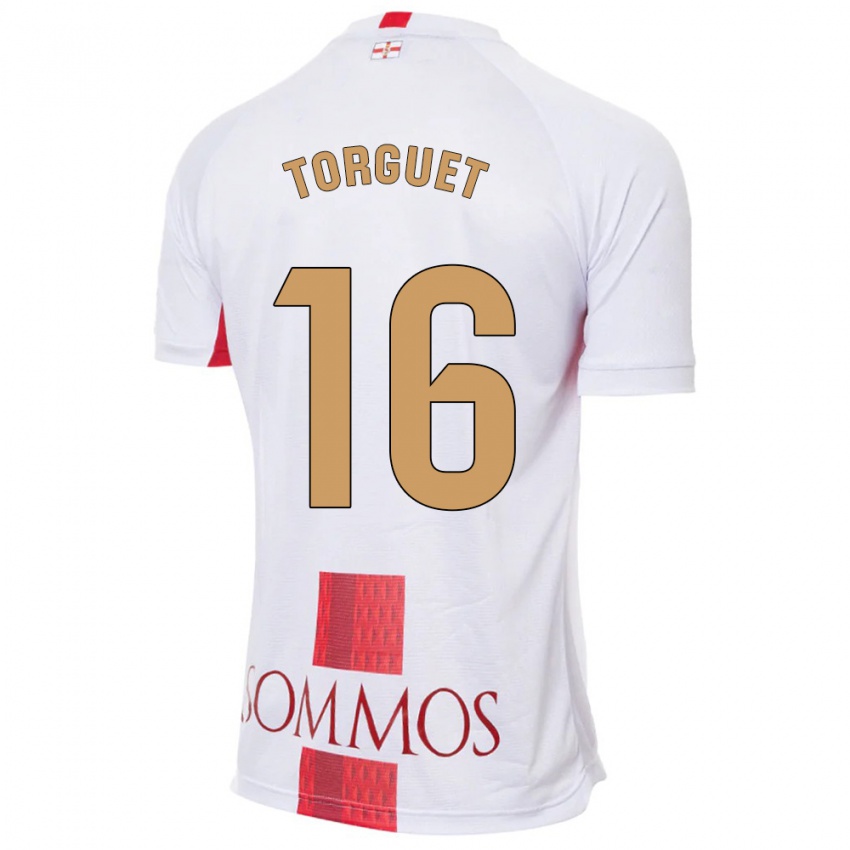 Kinder Miguel Torguet #16 Weiß Auswärtstrikot Trikot 2023/24 T-Shirt