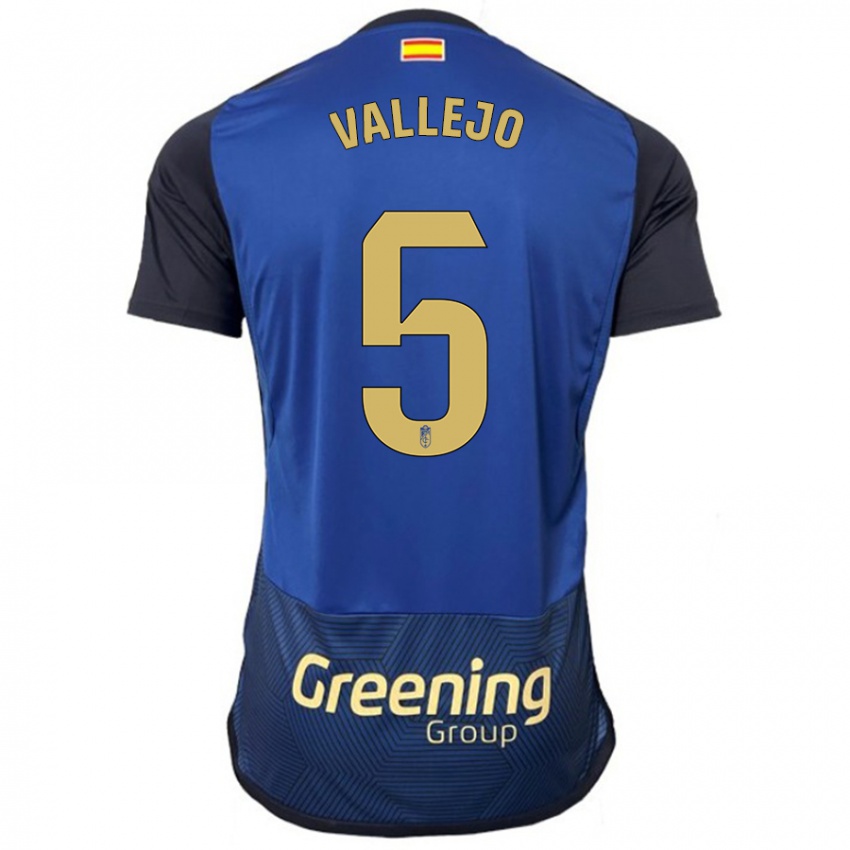 Kinder Jesus Vallejo #5 Marine Auswärtstrikot Trikot 2023/24 T-Shirt