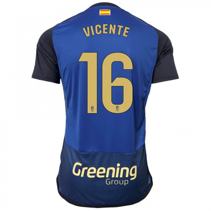 Kinder Nerea Vicente #16 Marine Auswärtstrikot Trikot 2023/24 T-Shirt