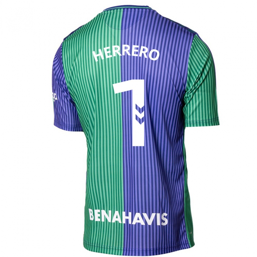 Kinder Alfonso Herrero #1 Grün Blau Auswärtstrikot Trikot 2023/24 T-Shirt