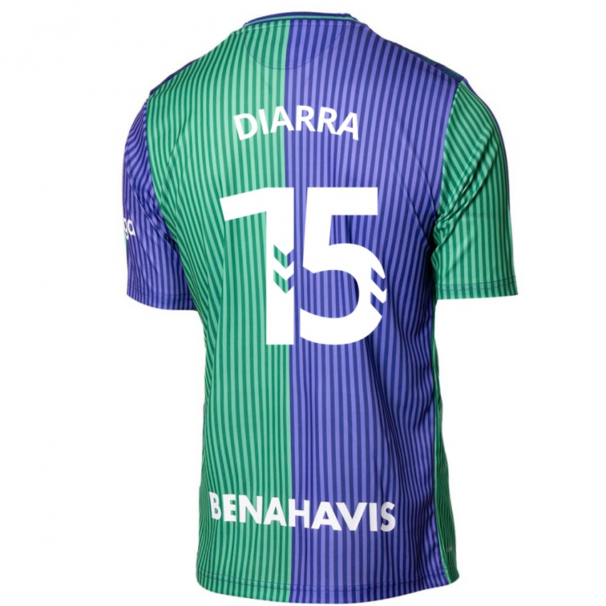 Kinder Moussa Diarra #15 Grün Blau Auswärtstrikot Trikot 2023/24 T-Shirt