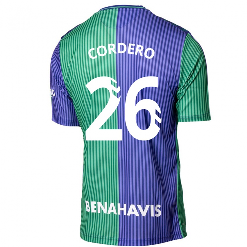 Kinder Antonio Cordero #26 Grün Blau Auswärtstrikot Trikot 2023/24 T-Shirt