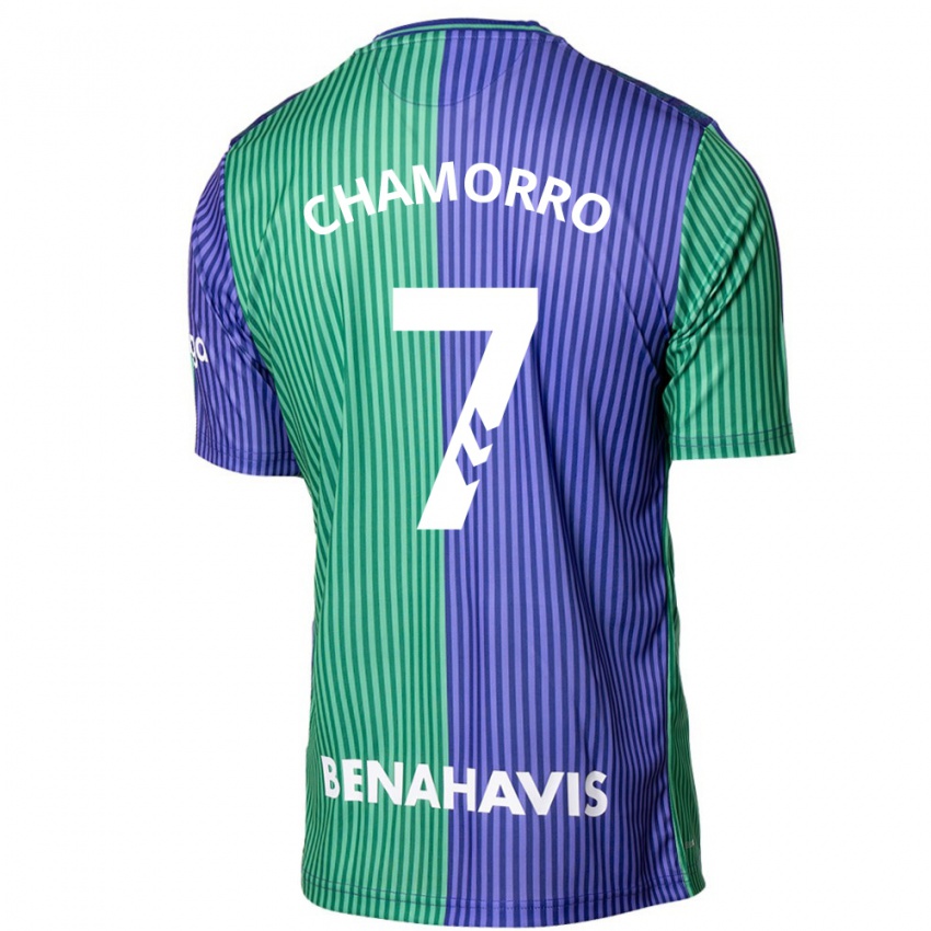 Kinder Alexis Chamorro #7 Grün Blau Auswärtstrikot Trikot 2023/24 T-Shirt