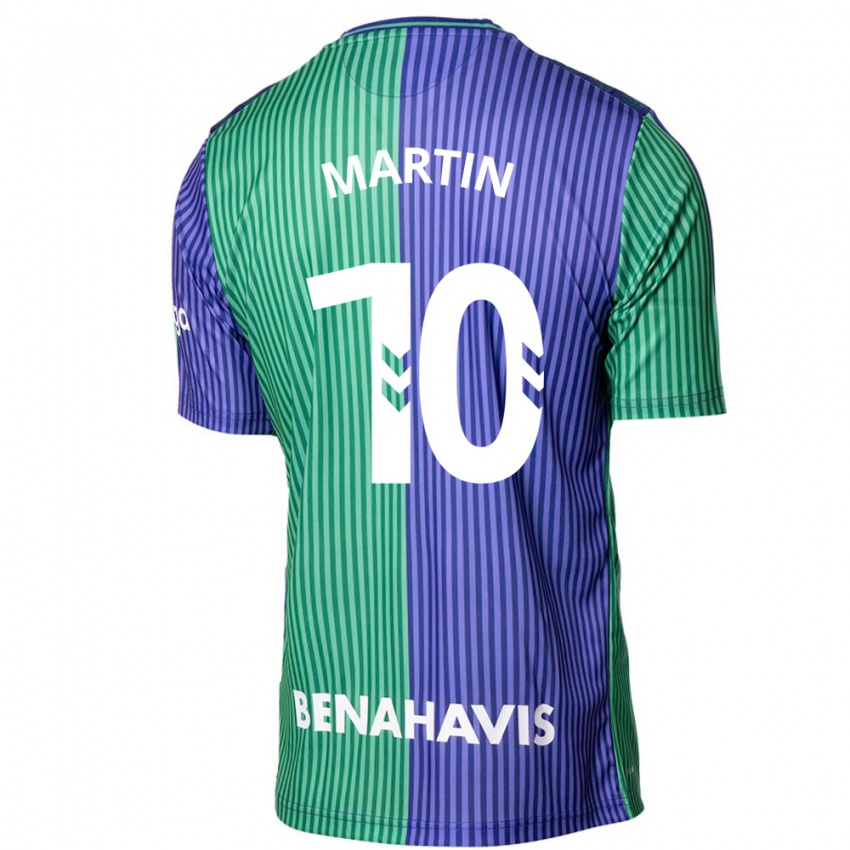 Kinder Jesús Martín #10 Grün Blau Auswärtstrikot Trikot 2023/24 T-Shirt