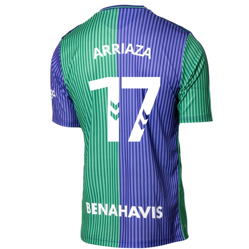 Kinder Pablo Arriaza #17 Grün Blau Auswärtstrikot Trikot 2023/24 T-Shirt