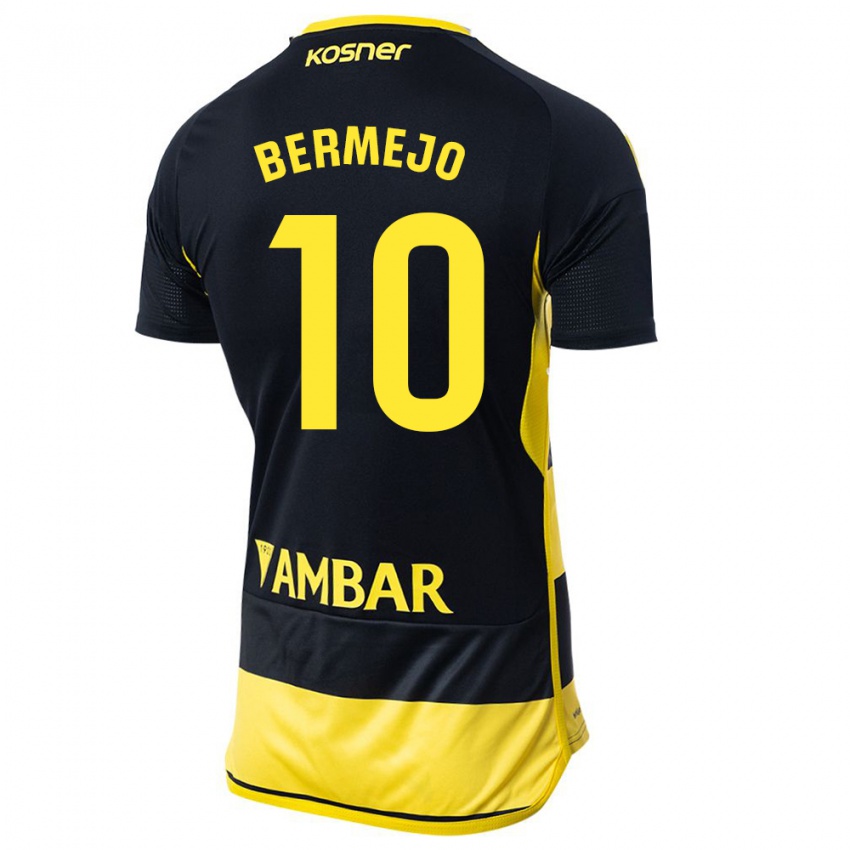 Kinder Sergio Bermejo #10 Schwarz Gelb Auswärtstrikot Trikot 2023/24 T-Shirt