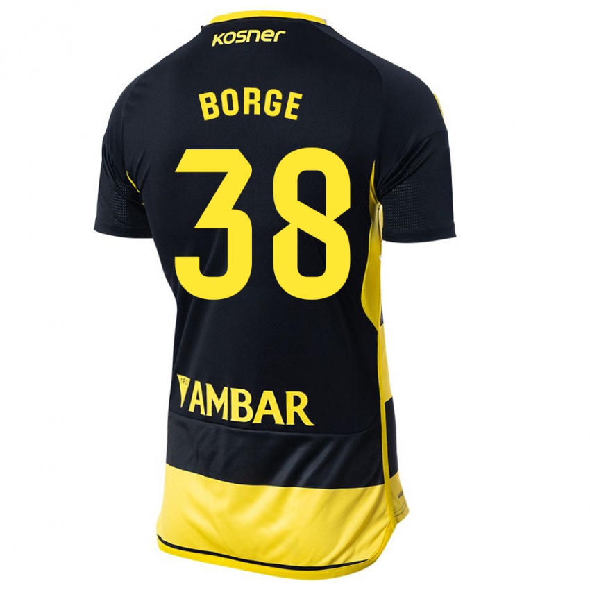 Kinder Andrés Borge #38 Schwarz Gelb Auswärtstrikot Trikot 2023/24 T-Shirt