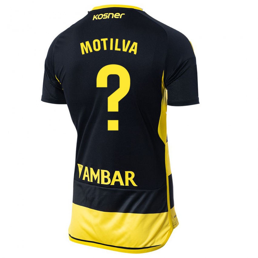 Kinder Adrián Motilva #0 Schwarz Gelb Auswärtstrikot Trikot 2023/24 T-Shirt