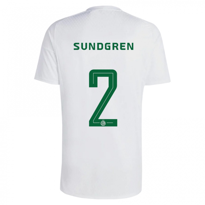 Kinder Daniel Sundgren #2 Grün Blau Auswärtstrikot Trikot 2023/24 T-Shirt