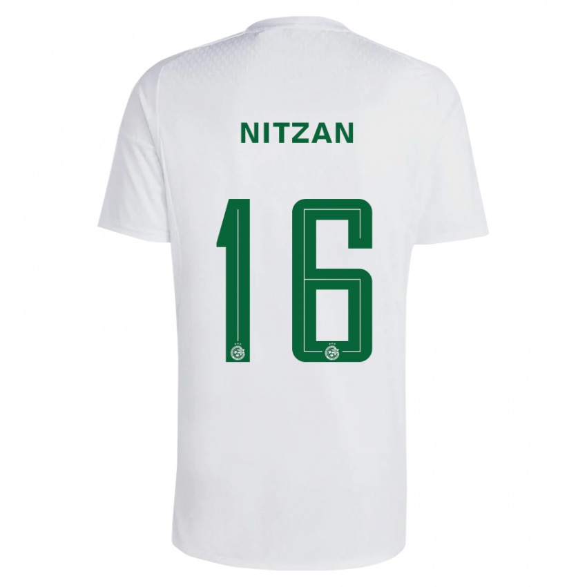 Kinder Itamar Nitzan #16 Grün Blau Auswärtstrikot Trikot 2023/24 T-Shirt