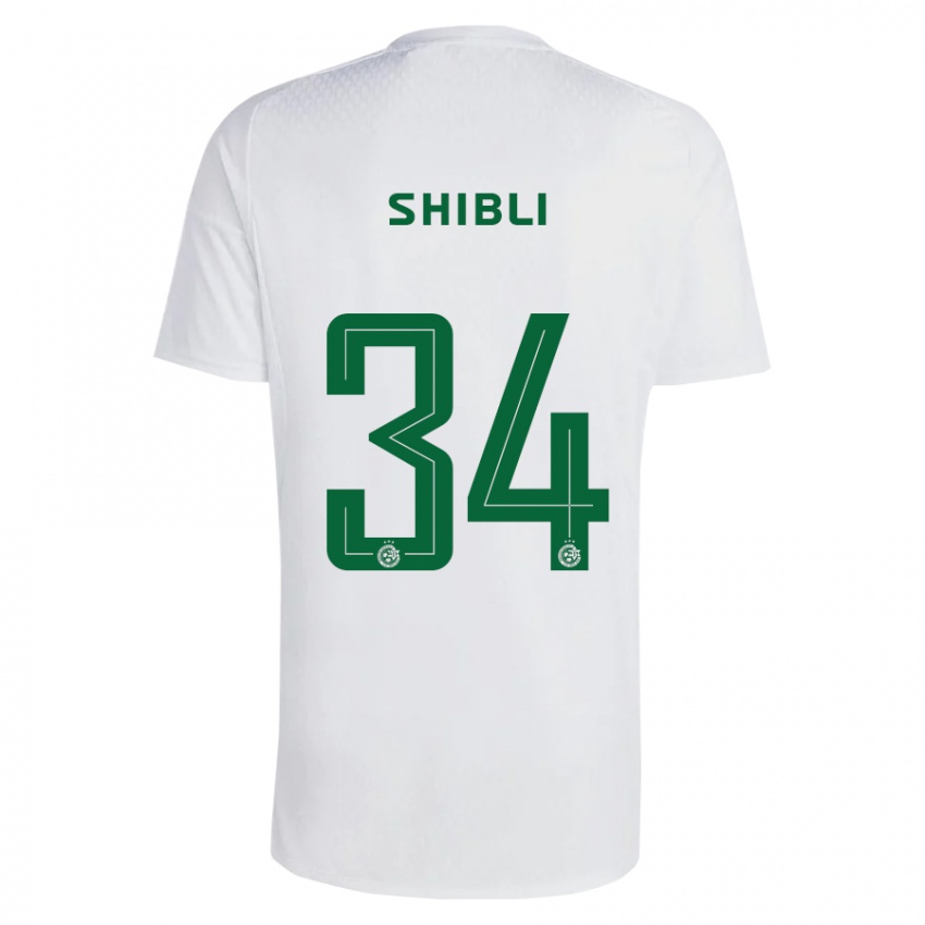 Kinder Hamza Shibli #34 Grün Blau Auswärtstrikot Trikot 2023/24 T-Shirt