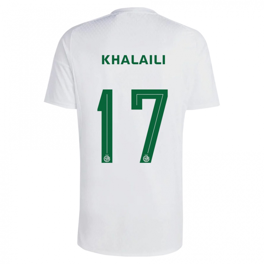 Kinder Iyad Khalaili #17 Grün Blau Auswärtstrikot Trikot 2023/24 T-Shirt