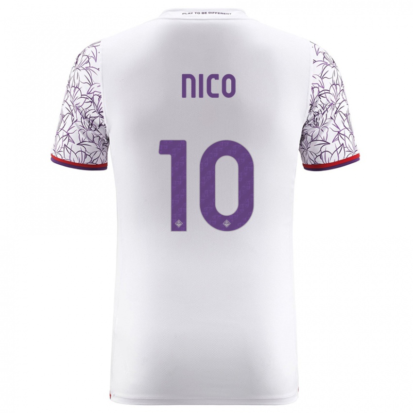 Kinder Nicolás González #10 Weiß Auswärtstrikot Trikot 2023/24 T-Shirt