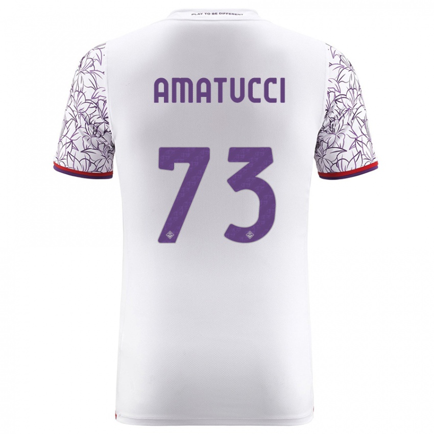 Kinder Lorenzo Amatucci #73 Weiß Auswärtstrikot Trikot 2023/24 T-Shirt