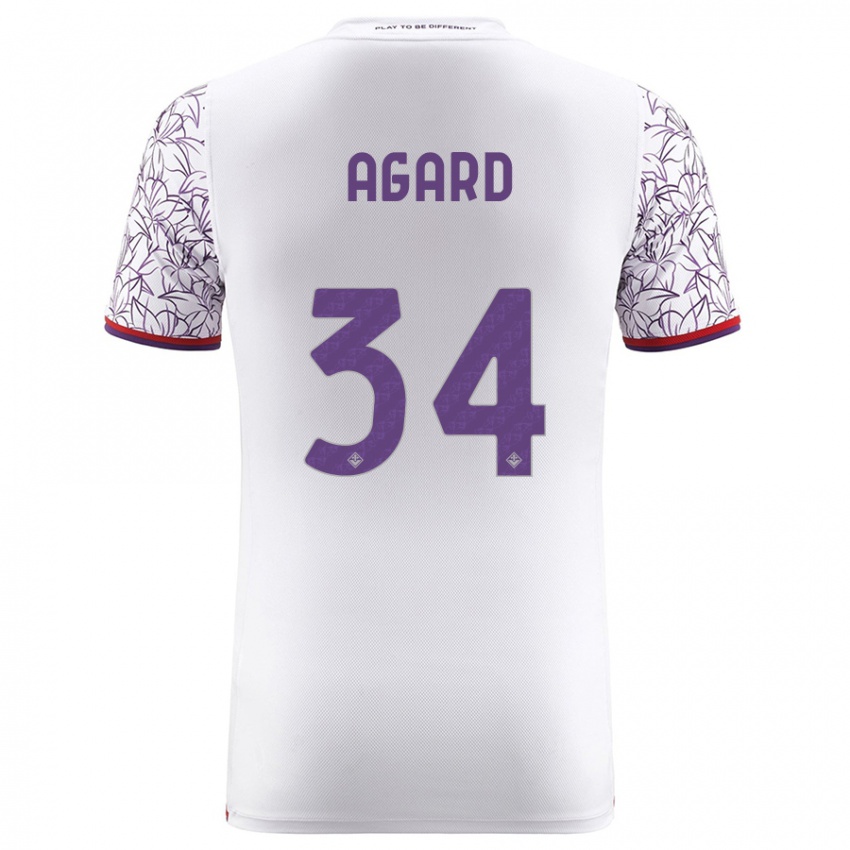 Kinder Laura Agard #34 Weiß Auswärtstrikot Trikot 2023/24 T-Shirt