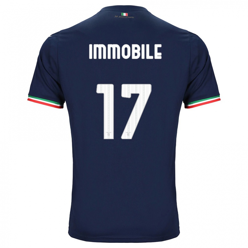 Kinder Ciro Immobile #17 Marine Auswärtstrikot Trikot 2023/24 T-Shirt