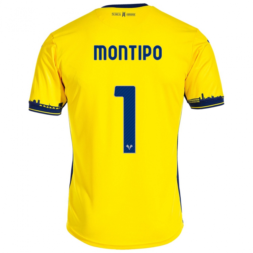 Kinder Lorenzo Montipò #1 Gelb Auswärtstrikot Trikot 2023/24 T-Shirt